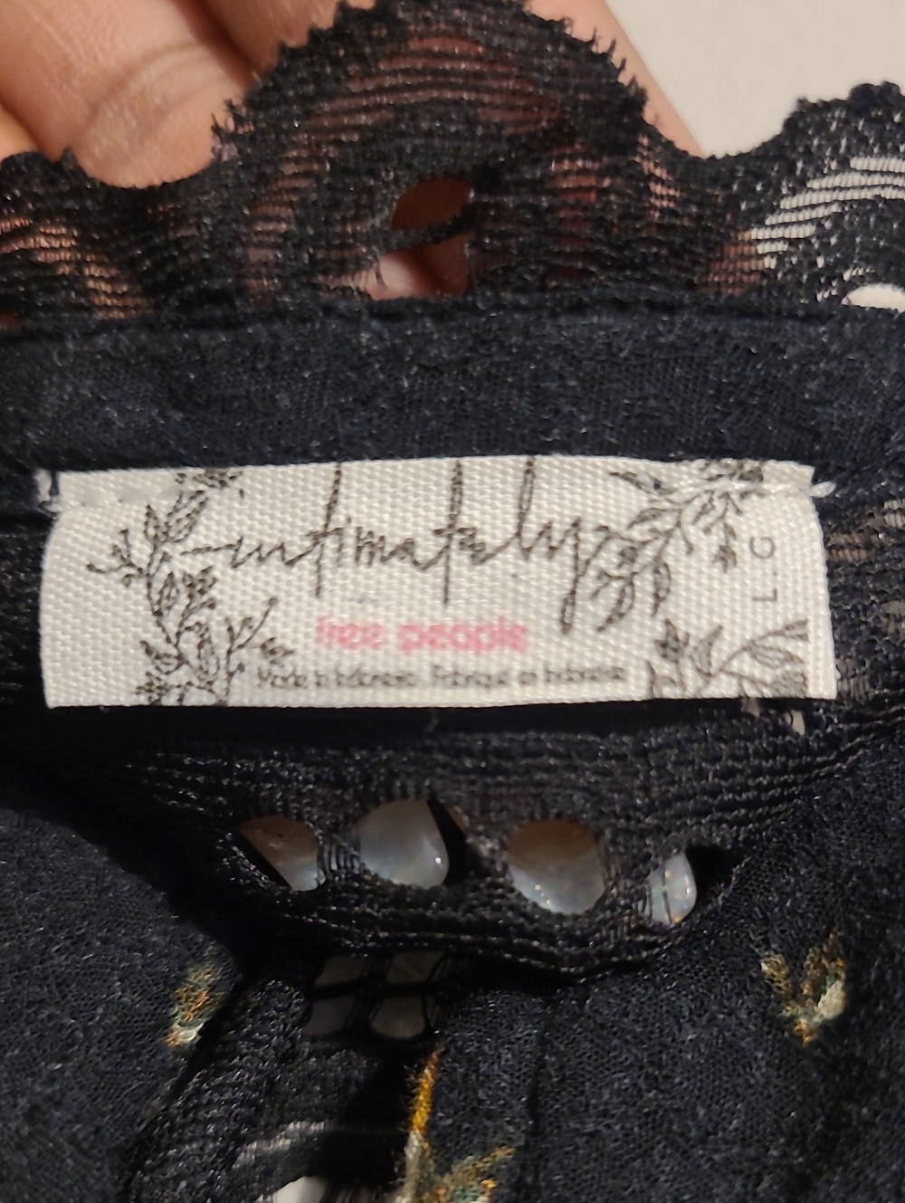 Intimately Free People Morning Song Black Printed Maxi Slip Dress Sz L Button-up - Picture 2 of 15